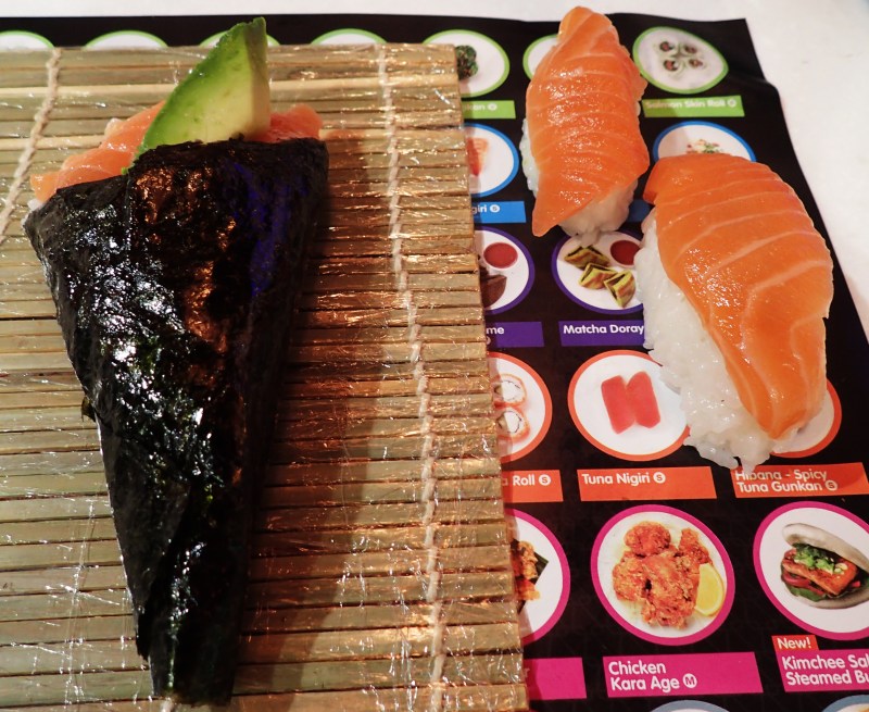 Hands off my Sushi! Get it... Cause it is a Hand Roll... Come on, everyone appreciates a Dad Joke!